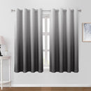 HOMEIDEAS Grey Gray Ombre Blackout Curtains 52 X 63 Inch Length Gradient Room Darkening Thermal Insulated Energy Saving Grommet 2 Panels Window Drapes for Living Room, Bedroom by TinyTreasures Baby Boutique