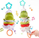 Jollybaby Baby Musical Pull String Hanging Toy for Stroller Car Seat Crib Play Gym, Plush Stuffed Dinasour Toy for Carseat with Music Teether Crinkle Paper, Sensory Toy for 0-6-12-18 Months Baby Gift by TinyTreasures Baby Boutique