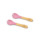 Avanchy Baby Fork Set, Bamboo and Silicone Spork Utensils, Toddler Baby Led Weaning Silverware Cutlery Flatware, Kids First Self Feeding by TinyTreasures Baby Boutique