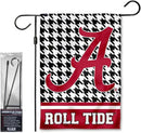 College Flags & Banners Co. Alabama Crimson Tide Houndstooth Pattern Garden Banner Flag with Stand Pole Holder by GreenHaven Gardens