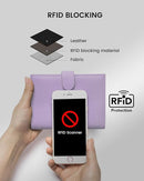 RFID Passport Holder Travel Wallet for Women, Leather Passport Cover Wallet with Card Holders SIM Slots,Zippered Coins Pocket and Cash Slot Slim Compact Travel Wallet (Taro Purple) by TinyTreasures Baby Boutique