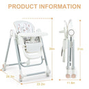 Foldable High Chair for Babies and Toddlers，Baby Swings for Infants 6-36 Months Old, Portable Baby Chair with Adjustable Backrest, Footrest, Tray, and Seat Height, Detachable Leather Cushion by TinyTreasures Baby Boutique