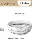 MALACASA Salad Bowls, 114 OZ(10") Extra Large Serving Bowls Set of 2, Porcelain Marble Grey Bowls Set for Soup, Salad, Ramen and Fruit, Dishwasher& Microwave Safe, Series REGULAR by CozyNest Decor