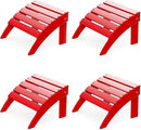 GREENVINES Adirondack-Ottoman | Set of 4 | HDPE Plastic | Outdoor Footrest | All Weather | Foot Rest | Foot Stool | Red | for Adirondack Chair | for Patio Backyard Pool by CozyNest Decor