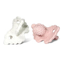 RaZbaby RaZberry Silicone Teether Pacifier – Teething Relief for Infants, Food-Grade, BPA-Free, Hands-Free, Natural Berrybumps Fruit Texture for Sensory Development, Freezable, 2-Pack - Pink & White by TinyTreasures Baby Boutique