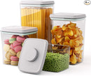 Pop Storage Set – 4 Pack Airtight Food-Grade Containers with Lids, BPA-Free, with Measurement Marks for Flour, Sugar, Pantry Organization by CozyNest Decor