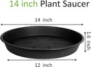 2 Pack of Plant Saucer 14 inch, Black Plastic Flower Plant Pot Saucer, Heavy Duty Plant Drip Trays Saucers for Indoor, Plant Water Tray for Planters by GreenHaven Gardens