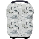 Car Seat Covers for Babies - Multi- use Nursing Carseat Canopy, Breastfeeding Covers, Baby Shower Gifts for Boys and Girls (Grey Dinosaur) by TinyTreasures Baby Boutique