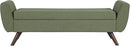 HomePop Modern Storage Bench with Wood Legs Home Décor|Bench with Storage for Living Room & Bedroom - Olive Green Woven by CozyNest Decor