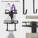 VINAEMO Ironing Board Hanger Wall Mount, 2-Layer Iron and Ironing Board Holder, Laundry Room Shelves Solid Wood with Removable Hooks Home Organization and Storage by CozyNest Decor