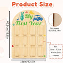 ORIGACH My First Year Baby Growth Photo Display Wood Board - 12 Months Newborn Milestones Photo Board - Neutral Baby Keepsake Frame 1st Birthday Party Nursery Decor New Mom Gift - Golf Element by TinyTreasures Baby Boutique