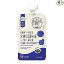 Serenity Kids 6+ Months Dairy-Free Smoothie Baby Food | USDA Organic | Grass Fed Collagen Protein | 3.5 Ounce BPA-Free Pouch | Berry Butternut | 12 Count by TinyTreasures Baby Boutique