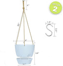 8 inch Hanging Planters, 2 Pack Self Watering Hanging Pots with 20oZ Deep Reservoir for Indoor Outdoor Plants Flowers, White by GreenHaven Gardens