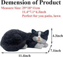Outdoor Garden Decor - Sleeping Cat Figurine for Garden, Patio, Lawn & Yard Decoration. Perfect Mom and Cat Lover Gift by GreenHaven Gardens