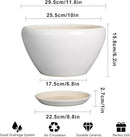 Ceramic Planter for Indoor Plants - 11 Inch Plant Pot with Drainage Hole and Saucer Decorative Round Large Planter Pot for Plants Outdoor Flower Pot for Garden White