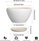 Ceramic Planter for Indoor Plants - 11 Inch Plant Pot with Drainage Hole and Saucer Decorative Round Large Planter Pot for Plants Outdoor Flower Pot for Garden White by GreenHaven Gardens