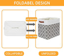 DULLEMELO Storage Baskets Large 17"x12"x15" Foldable Rectangular Storage Bins Baskets for Organizing [2 Pack] Fabric Nursery Storage Baskets for Home,Office,Closet,Clothes,Toys (White&Lattice Grey) by TinyTreasures Baby Boutique