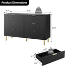 GAOMON 6 Drawer Dresser, Wood Chest of Drawers Organizer Storage with Gold Handle, Large Storage Cabinet, Modern Design Dresser for Bedroom, Living Room, Closet, Hallway, Entryway, Black by CozyNest Decor