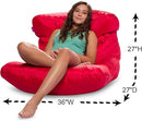 Posh Creations Structured Comfy Seat for Bedrooms and Dorm Rooms, Large Bean Bag Chair, Laguna Lounger, Red by TinyTreasures Baby Boutique
