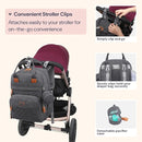 BabbleRoo Diaper Bag Backpack - Baby Essentials Travel Tote - Multi Function Waterproof Diaper Bag, Travel Essentials Baby Bag with Changing Pad, Stroller Straps & Pacifier Case - Unisex, Dark Gray by TinyTreasures Baby Boutique