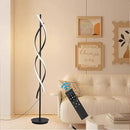 Unique Spiral Floor Lamp 3 Color Dimmable with Remote Standing Floor Lamp, Modern Creative Tall Lamp Control for Living Room Bedroom and Office Black by CozyNest Decor