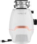 Trifecte Pro 3/4 HP Garbage Disposals with Sound Reduction,Food Waste Coutinuous Feed Garbage Disposal with Power Cord, Dishwasher Hook Up,3800RPM,White by CozyNest Decor