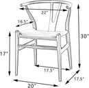Tomile Solid Wood Wishbone Chair Y Chair Mid-Century Armrest Dining Chair, Hemp Seat (Ash Wood - Natural Wood Color) by CozyNest Decor