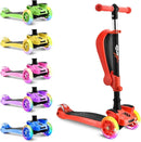 Hurtle 3-Wheeled Scooter for Kids - Wheel LED Lights, Adjustable Lean-to-Steer Handlebar, and Foldable Seat - Sit or Stand Ride with Brake for Boys and Girls Ages 1-14 Years Old by TinyTreasures Baby Boutique