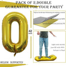 GOER 2 Pcs 42 Inch Gold Foil Balloons Number 0 for 10th 20th 30th 40th 50th 60th 70th 80th 90th 100th Birthday Party Supplies Anniversary Decorations by TinyTreasures Baby Boutique