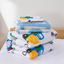 NTBED 4 Pieces Construction Toddler Bedding Set for Baby Boys,Watercolor Truck Vehicles Excavator Cars Printed, Includes Comforter, Flat Sheet, Fitted Sheet and Pillowcase,Multi by TinyTreasures Baby Boutique