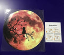 Quanhaigou Glow in The Dark Wall or Ceiling Moon Stickers – Luminous Decal Sticker for Simulated Planet Effect at Night – Red 3D Earth Black Tree Cat by CozyNest Decor