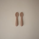 mushie Silicone First Feeding Baby Spoons | 2 Pack (Natural/Shifting Sand) by TinyTreasures Baby Boutique