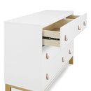 GAP babyGap Legacy 6 Drawer Dresser with Leather Pulls and Interlocking Drawers - Greenguard Gold Certified, Bianca White/Natural by TinyTreasures Baby Boutique