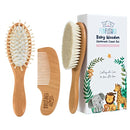 Baby Hair Brush Set for Newborns & Toddlers - Baby Brush and Comb Set - Ultra Soft Goat Hair Bristles, Perfect for Cradle Cap, Newborn Showers & Registries Gift, Comb Brush for Girls & Boys by TinyTreasures Baby Boutique