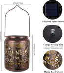 2 Pack Bee Solar Lanterns Outdoor Waterproof Hanging Solar Lights LED 6.9" Metal Flower Bee Decorative Lantern for Patio,Yard,Porch,Table,Garden Birthday Gifts for Women Mom Grandma by GreenHaven Gardens