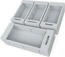 SpaceAid Bag Storage Organizer for Kitchen Drawer, Bamboo Organizer, Compatible with Gallon, Quart, Sandwich and Snack Variety Size Bag (4 Pack), Gray by CozyNest Decor