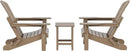 WO Home Furniture Adirondack Chairs Table Set of 3 PCS Outdoor Folding Chairs Side End Table Weather/UV Resistant for Lawn, Garden, Bon Fire, Balcony (Weathered Wood)