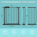 WAOWAO Baby Gate 52.76-57.48" Extra Wide Pressure Mounted Walk Through Swing Auto Close Safety Black Metal Toddler Kids Child Dog Pet Puppy for Stairs,Doorways,Kitchen by TinyTreasures Baby Boutique