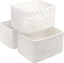 Small Cotton Rope Basket – Storage Bin for Organizing (10.6" x 6.7" x 6.7"), Bathroom Storage Basket for Shelf, Counter & Closet（White） by GreenHaven Gardens