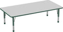 Factory Direct Partners FDP Rectangle Activity School and Classroom Kids Table (36 x 72 inch), Toddler Legs, Adjustable Height 15-24 inches - Gray Top and Green Edge by CozyNest Decor