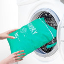 2 Pcs Large Travel Laundry Bags - Waterproof Wet/Dry, Washable, Drawstring, Bathing Suit, Workout, Gym Clothes, Swimming, Yoga - Green, Grey by TinyTreasures Baby Boutique