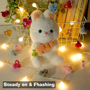 9.85Ft Easter Decor String Lights with Timer 20 Rabbit Shaped Pompoms 20 Ball LED Garland Battery Operated Easter Decorations Bunny Lights for Home Party Kids Room Bedroom Birthday Wedding Indoor by CozyNest Decor