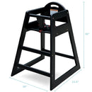 Wooden High Chair for Baby & Toddler – Restaurant-Style Stackable HighChair with Commercial Grade Solid Wood for Dining Table & Kitchen – Compact & Portable Design for Home & Restaurant Use - Black by TinyTreasures Baby Boutique