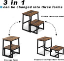 Step Stool for Adults & Kids,Holds up to 500Lb,3 in1 Heavy Duty Sturdy Wooden 2 Stepstool for Kichen/Bathroom/High beds, Metal Frame, Non-Slip Pads by TinyTreasures Baby Boutique