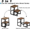 Step Stool for Adults,Holds up to 500Lb,3 in1 Heavy Duty Sturdy Two StepStools for Kichen/Bathroom/High beds, Wooden&Metal Frame, Non-Slip Pads by TinyTreasures Baby Boutique
