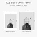 Homeforia Poster Silver Frame 24x30, High End Metal 24 x 30 Large Picture Frames with Mat 18 by 24 for Photo, 24x30 Silver Frames Matted to 18x24 Print, 30x24 Frame, Tempered Glass, Wall Kit, Set of 1 by CozyNest Decor