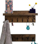 Coat Rack with Shelf Wall Mounted with Storage (Choose Your Length) Towel Rack Entryway Organizer Key Hooks (28" L (7 Hooks) Set of 2) by CozyNest Decor