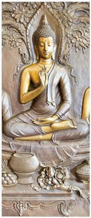 3D Door Stickers - Buddha Statue - Peel & Stick - Waterproof & Washable - Matt Finish - 35.4" x 78.7" - 2 Pieces - Wall & Door - Oriental Style - D-Buddha Statue by GreenHaven Gardens