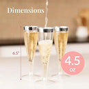 Prestee Set of 24 Silver Glitter Plastic Champagne Flutes - 4.5 oz Capacity - Shatterproof Durable Disposable Glasses - Elegant Design - Ideal for Weddings, Cocktail Parties, and Outdoor Celebrations by CozyNest Decor