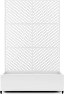 Raised Garden Bed with Trellis and Wheels,73"x47"x16" Metal Raised Garden Bed,White Parallel Metal Planter with Climbing Trellis for Vines & Vegetables by GreenHaven Gardens
